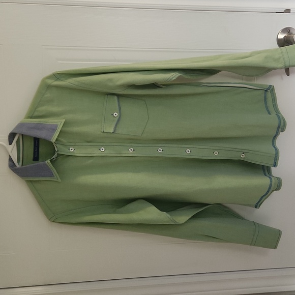 Georg Roth Los Angeles green button down shirt, size medium - Picture 2 of 12